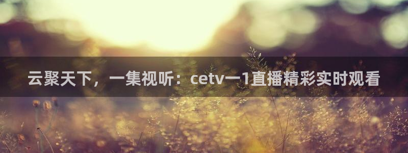 球神体育直播：云聚天下，一集视听：cetv一1直播精彩实时观看